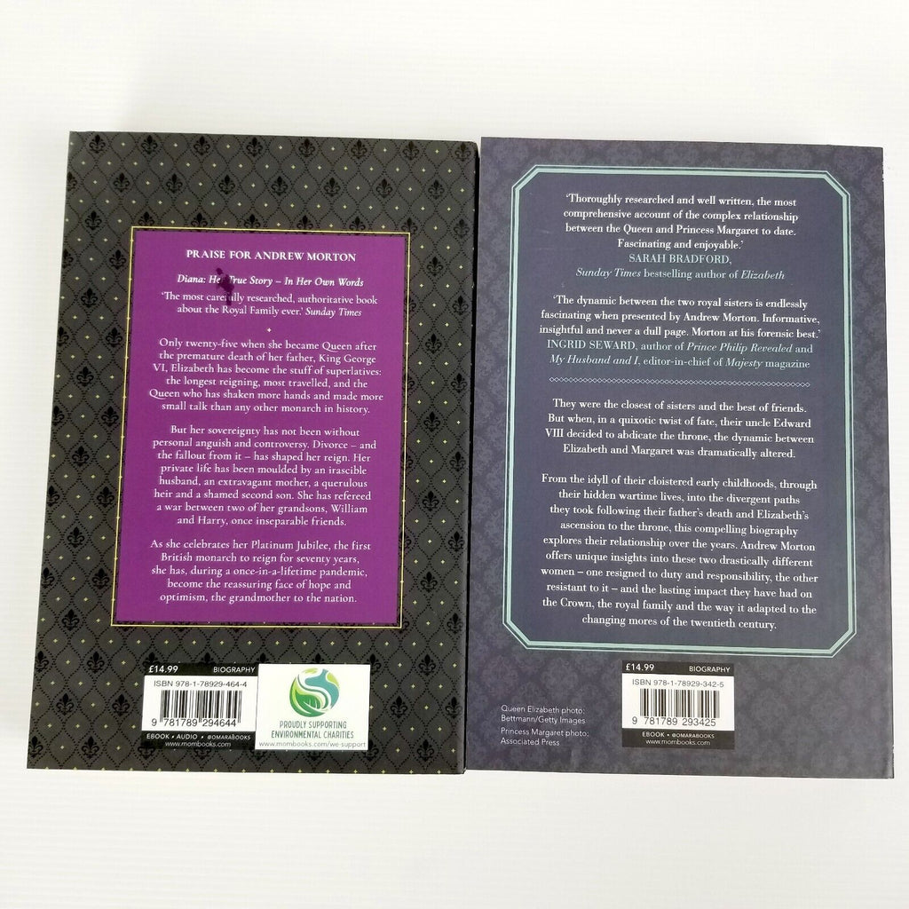 Andrew Morton Book Bundle The Queen Elizabeth Margaret Windsor Sisters Paperback