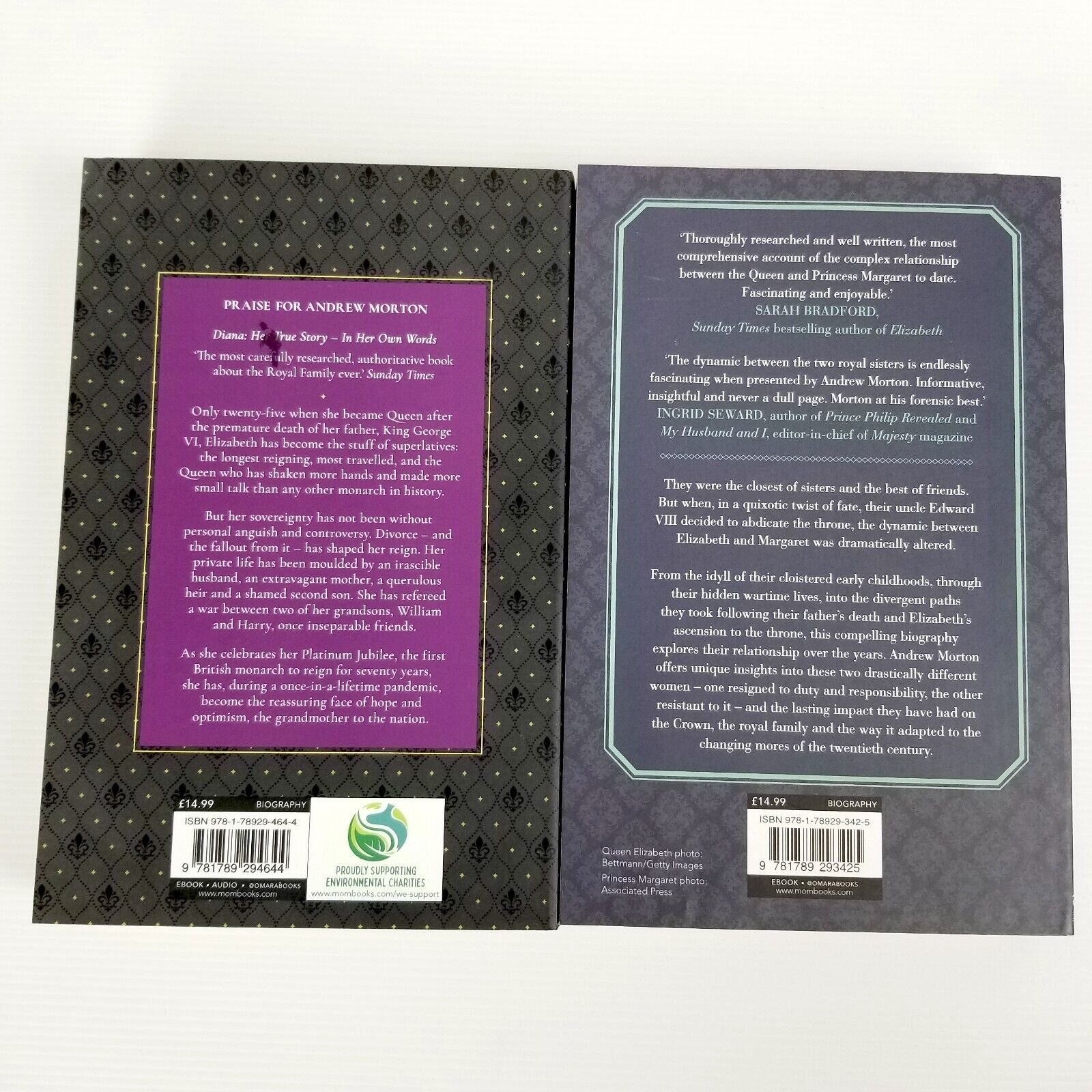 Andrew Morton Book Bundle The Queen Elizabeth Margaret Windsor Sisters Paperback