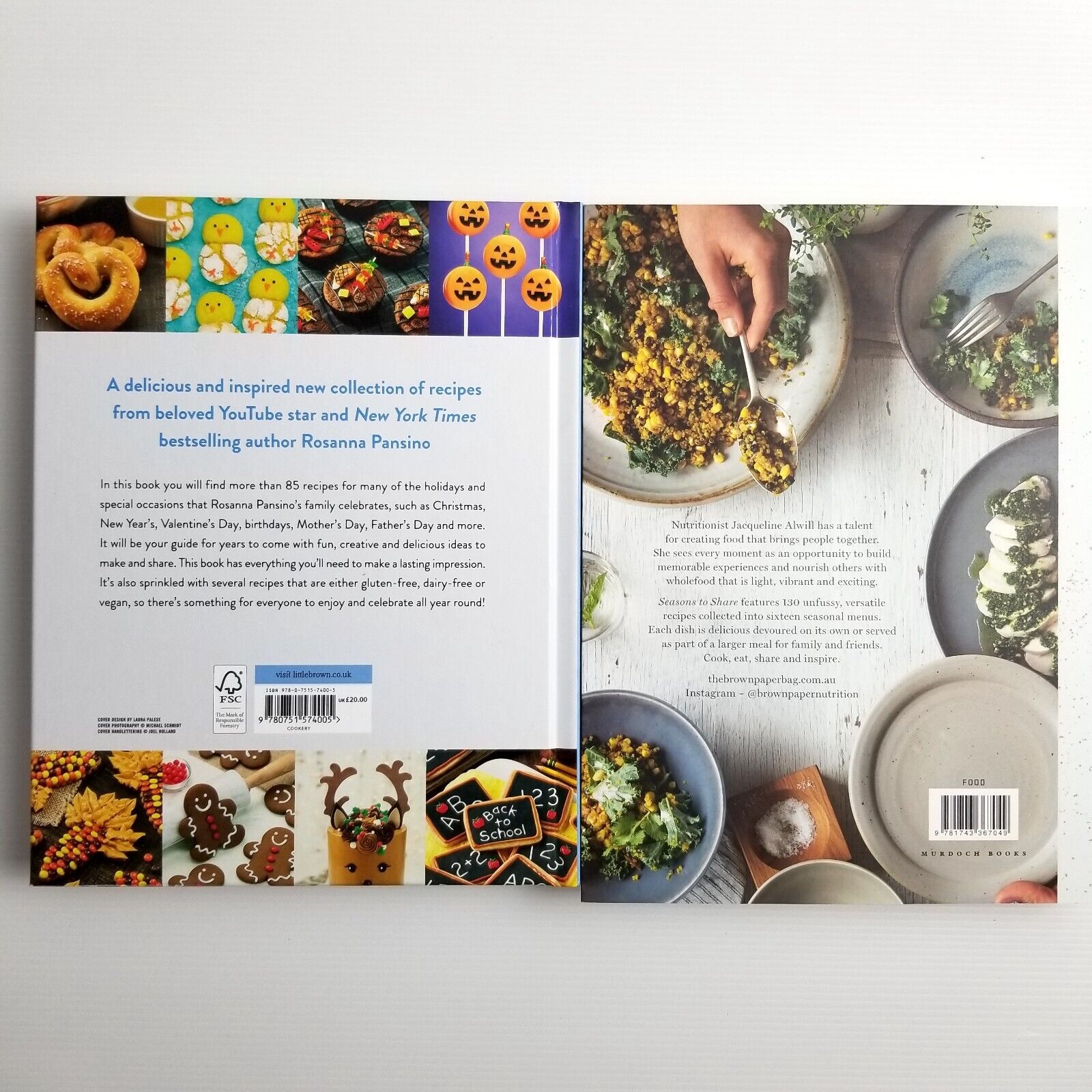 2x Cookbooks Rosanna Pansino Baking & Jacqueline Alwill Seasons to Share Recipes