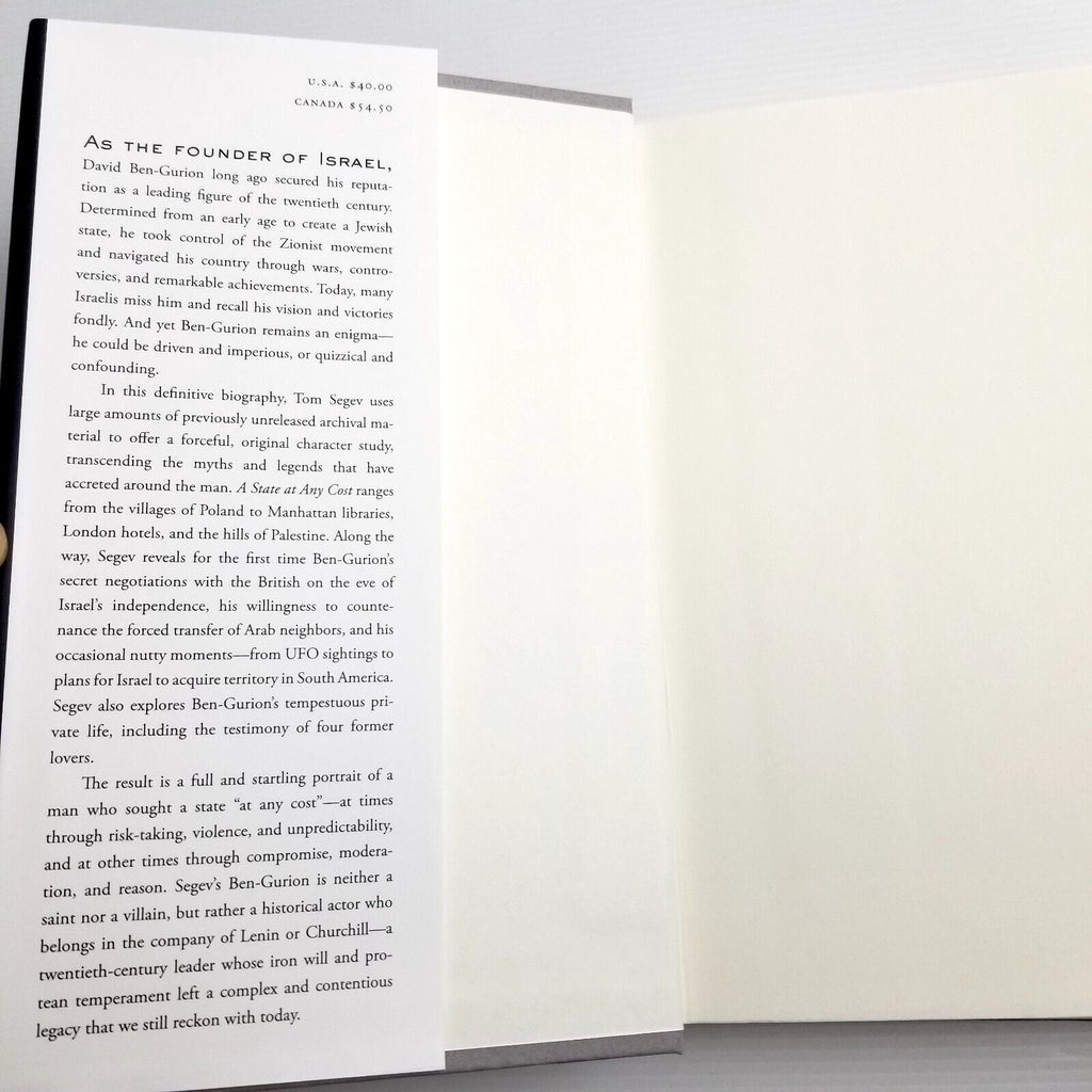 A State At Any Cost: the Life of David Ben-Gurion by Tom Segev Hardcover 2019