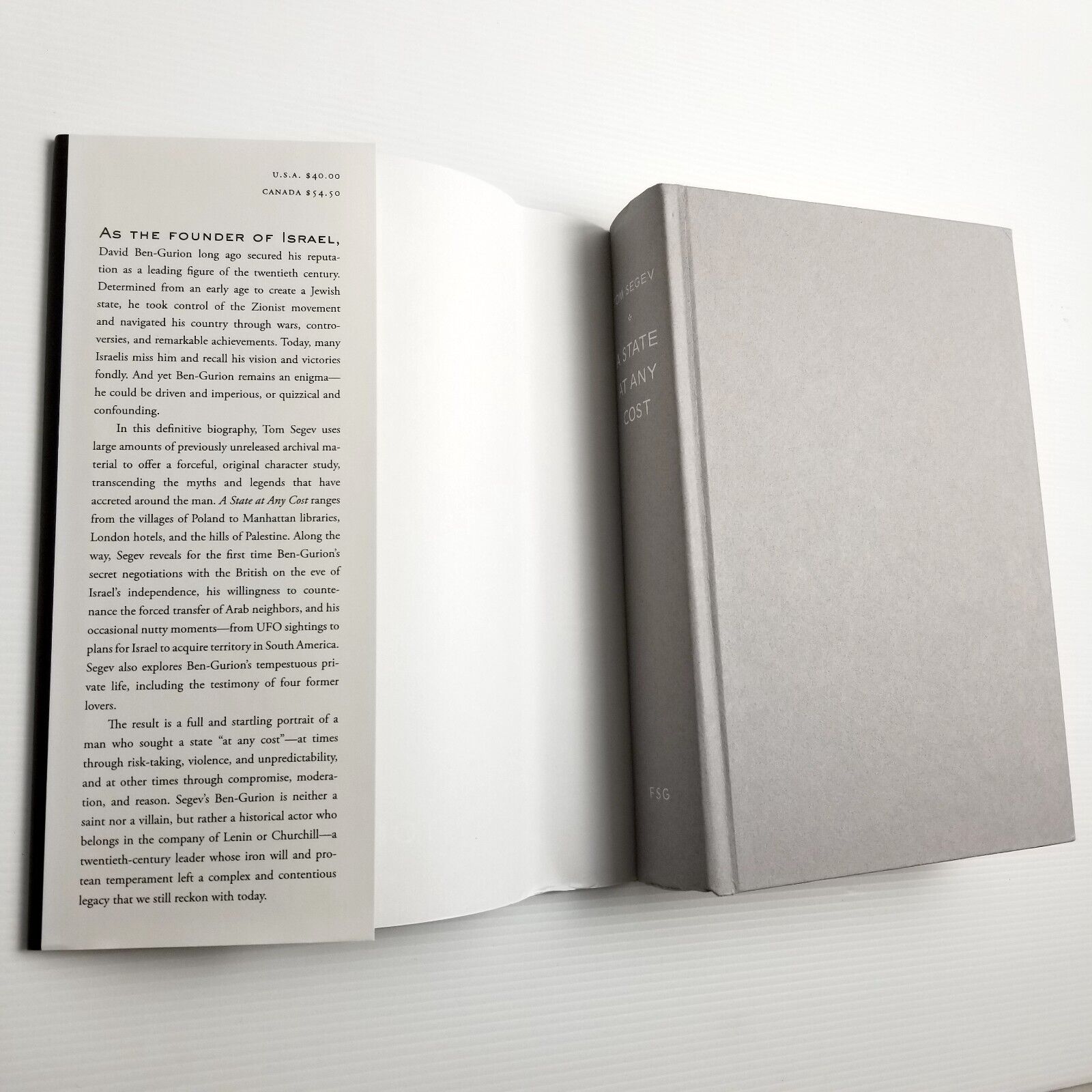 A State At Any Cost: the Life of David Ben-Gurion by Tom Segev Hardcover 2019