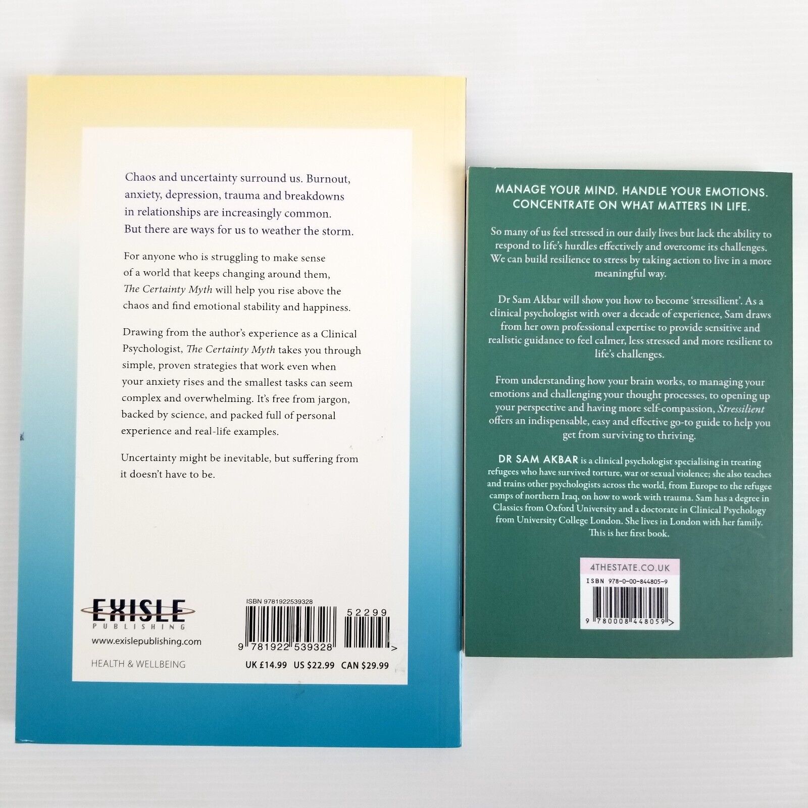 2x Self-Help Book Bundle Resilient - Stressilient & The Certainty Myth Paperback