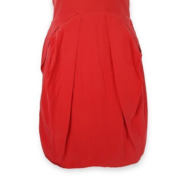 Very Very Red Dress Size 8 100% Silk Spaghetti Strap Sweetheart Cocktail Sheath