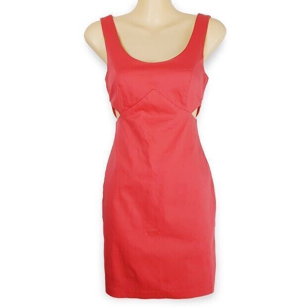 Ladakh Salmon Pink Size 6 Pencil Dress Sleeveless Cut Out Fitted Cocktail Party