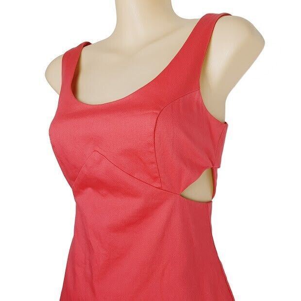 Ladakh Salmon Pink Size 6 Pencil Dress Sleeveless Cut Out Fitted Cocktail Party