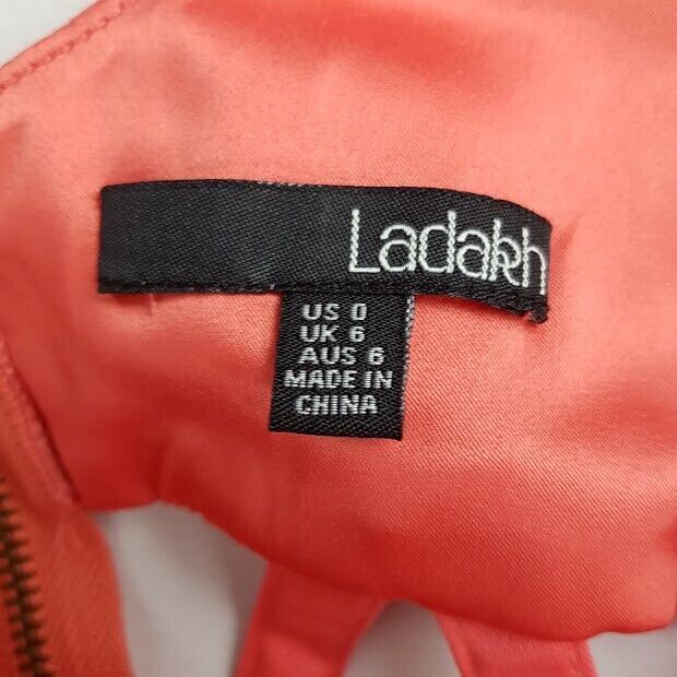 Ladakh Salmon Pink Size 6 Pencil Dress Sleeveless Cut Out Fitted Cocktail Party
