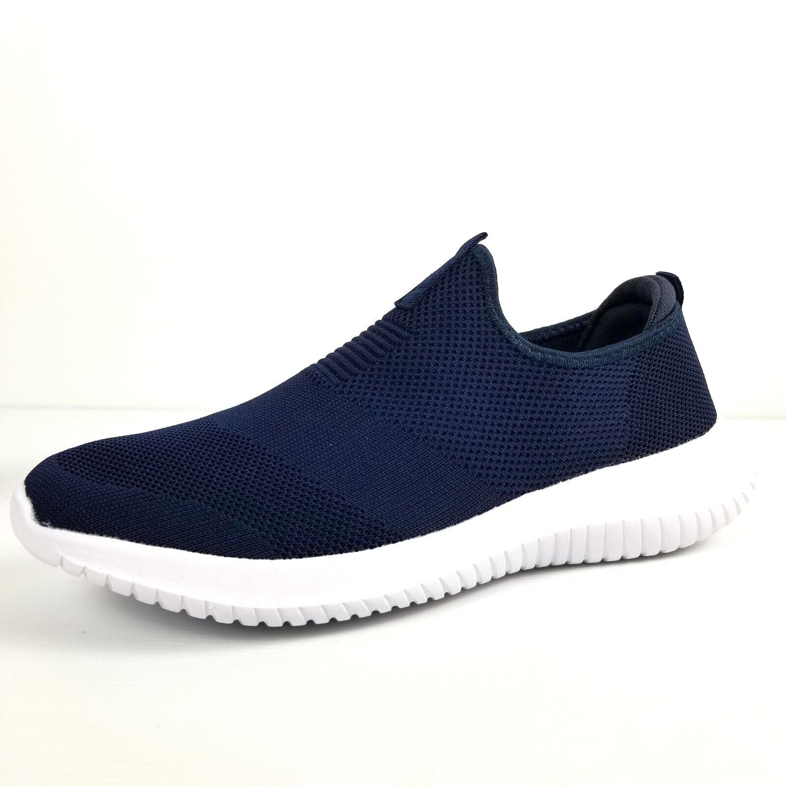 Mens US 10 Navy Blue Lightweight Mesh Knit Slip On Shoes Casual Sneakers Loafers