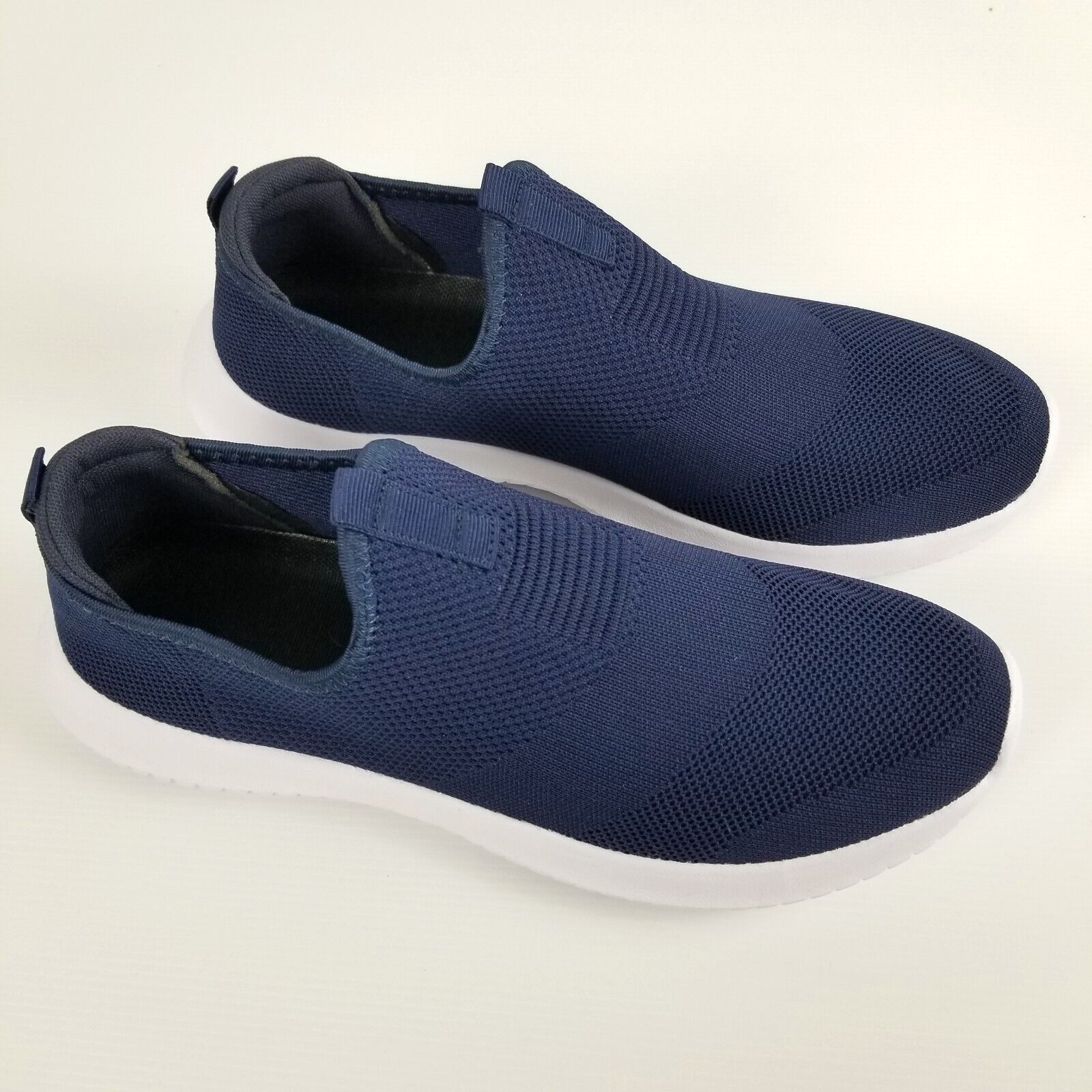 Mens US 10 Navy Blue Lightweight Mesh Knit Slip On Shoes Casual Sneakers Loafers