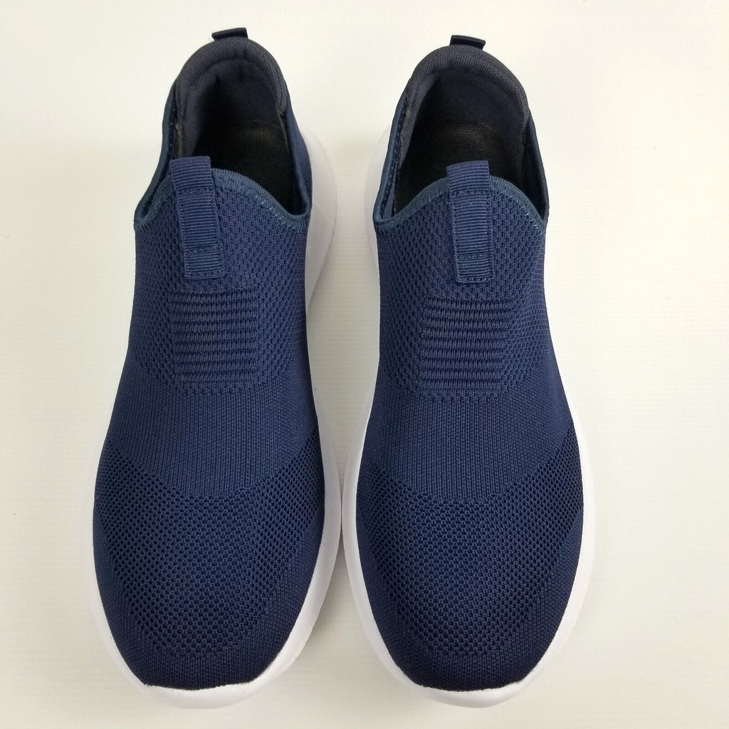 Mens US 10 Navy Blue Lightweight Mesh Knit Slip On Shoes Casual Sneakers Loafers