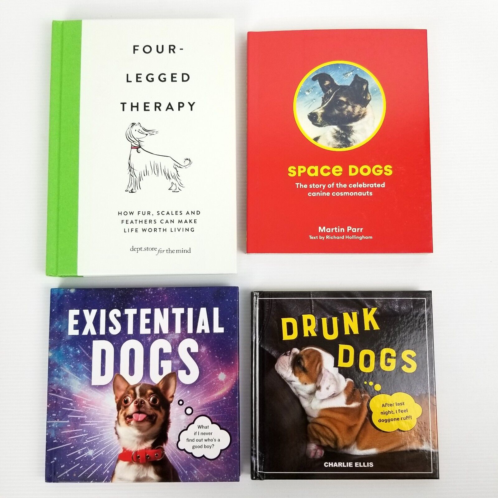 4 Dog Book Bundle: Four-Legged Therapy, Space Dogs, Existential Dogs, Drunk Dogs