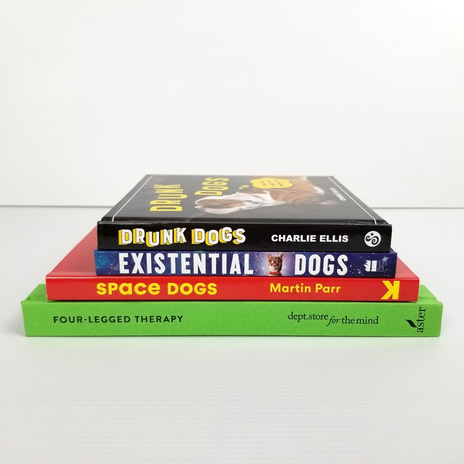 4 Dog Book Bundle: Four-Legged Therapy, Space Dogs, Existential Dogs, Drunk Dogs