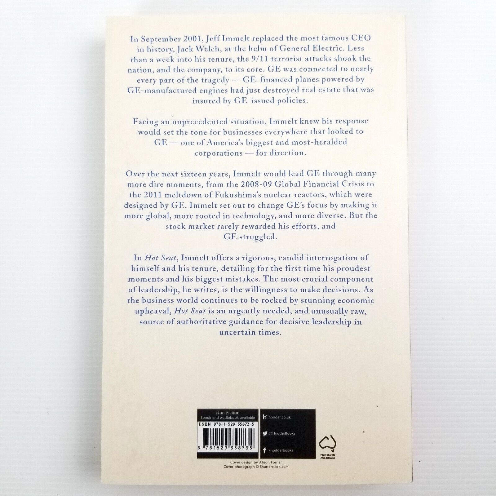 Hot Seat: Hard-won Lessons in Challenging Times by Jeff Immelt Paperback, 2021