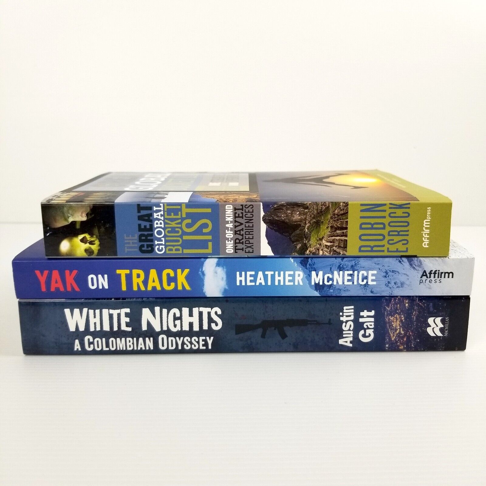 3x Travel Book Bundle: Great Global Bucket List, Yak on Track, White Nights, New