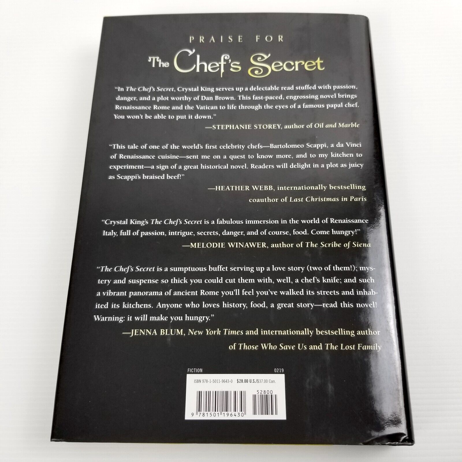 The Chef's Secret by Crystal King Hardcover & Dust Jacket Brand New