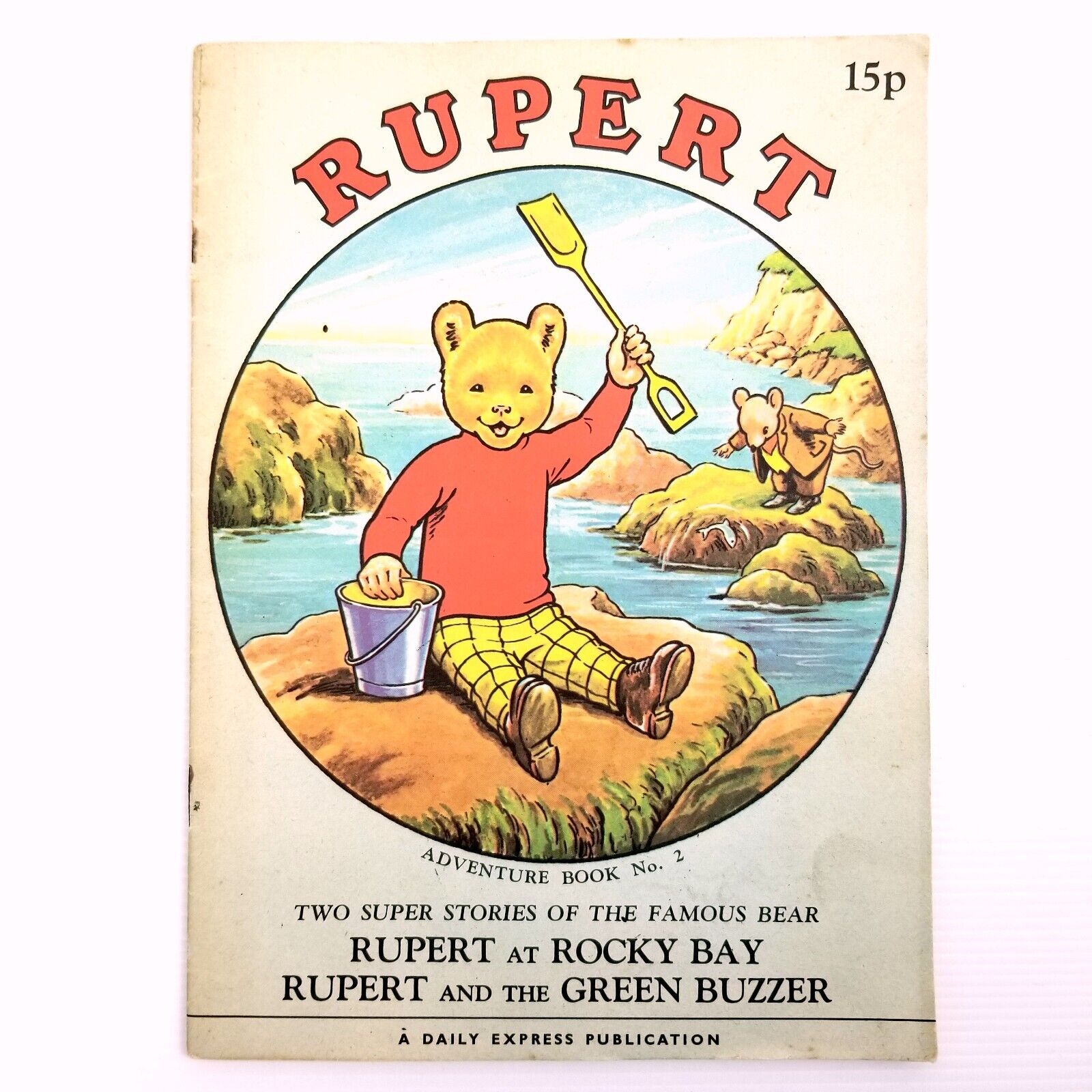 Vintage 1973 Rupert the Bear Adventure Book No. 2 Rocky Bay & Green Buzzer Comic