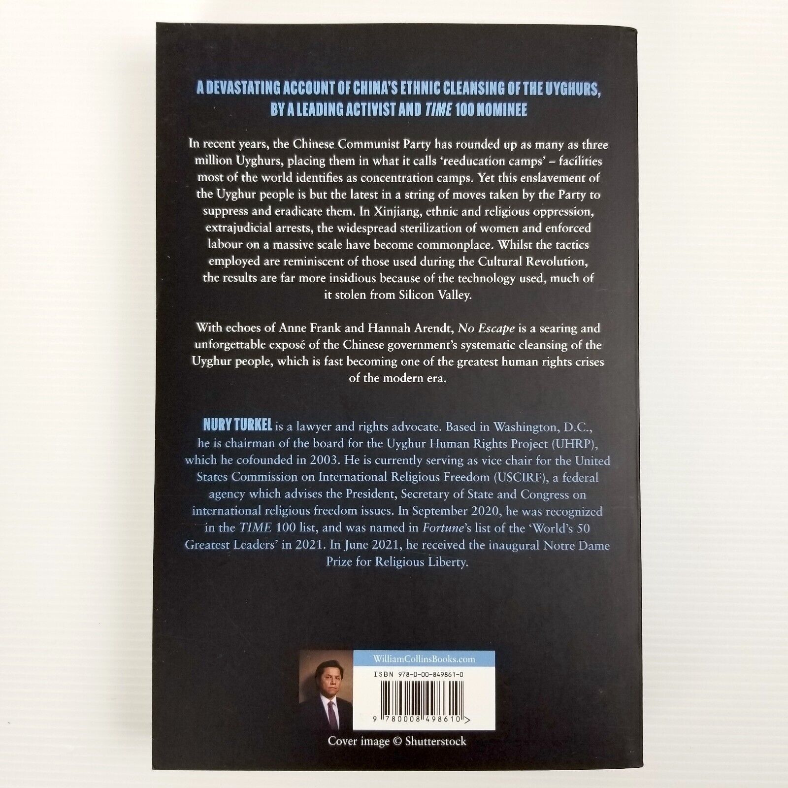 No Escape: The True Story of China's Genocide of the Uyghurs by Nury Turkel Book