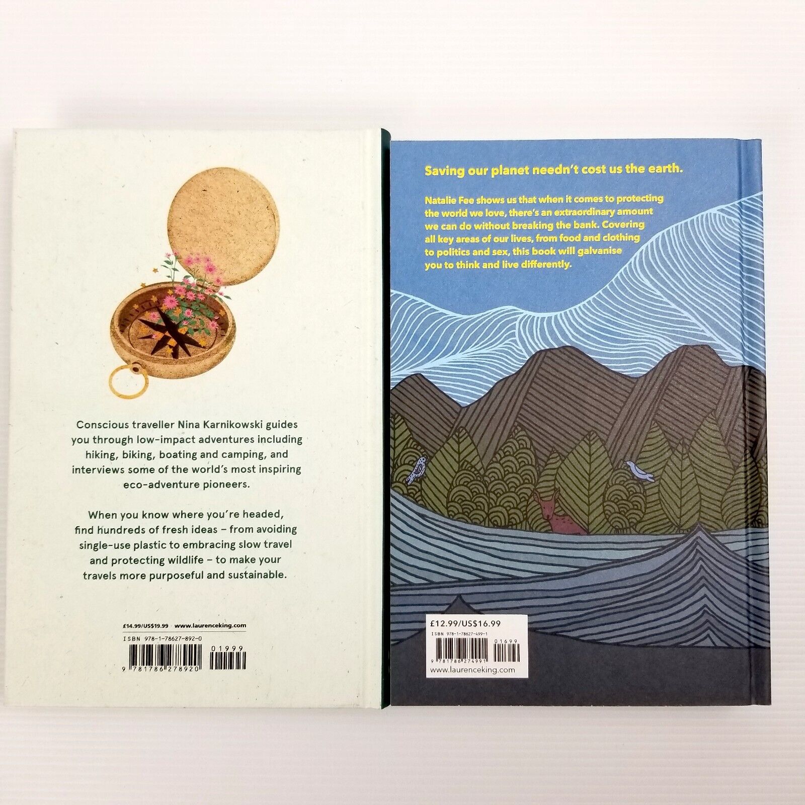 2pcs Go Lightly & How to Save the World For Free, Hardcover, Sustainability Tips