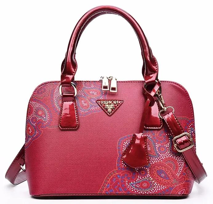 Cherry Red Floral Dotted Indigenous Design Luxury Handbag Purse Shoulder Bag New