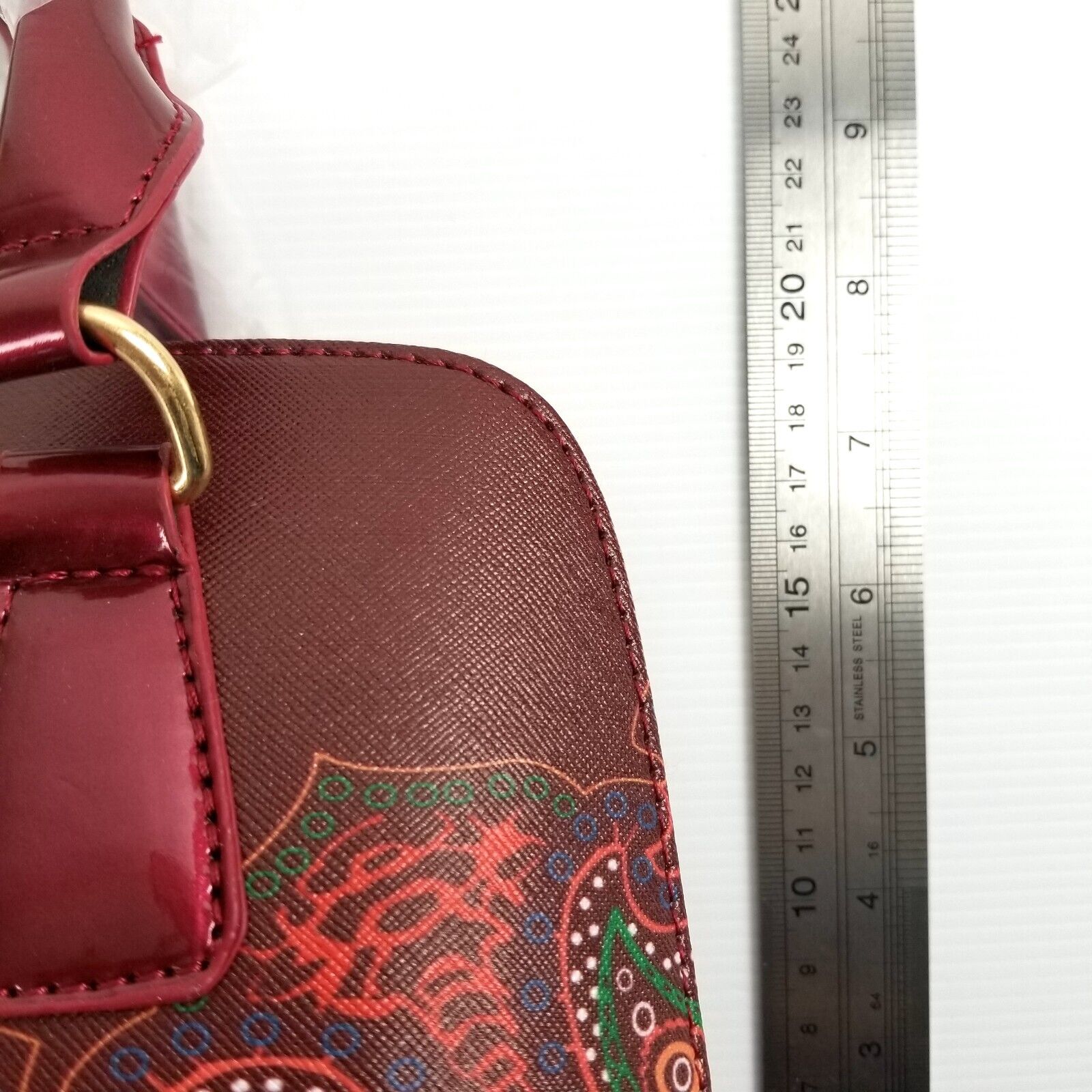 Cherry Red Floral Dotted Indigenous Design Luxury Handbag Purse Shoulder Bag New