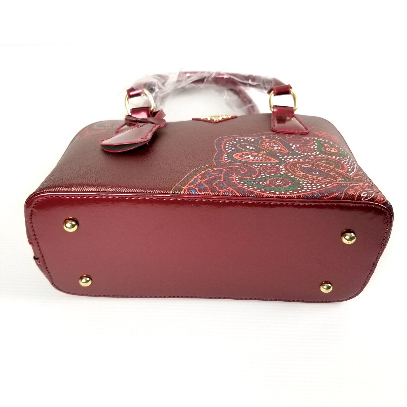 Cherry Red Floral Dotted Indigenous Design Luxury Handbag Purse Shoulder Bag New