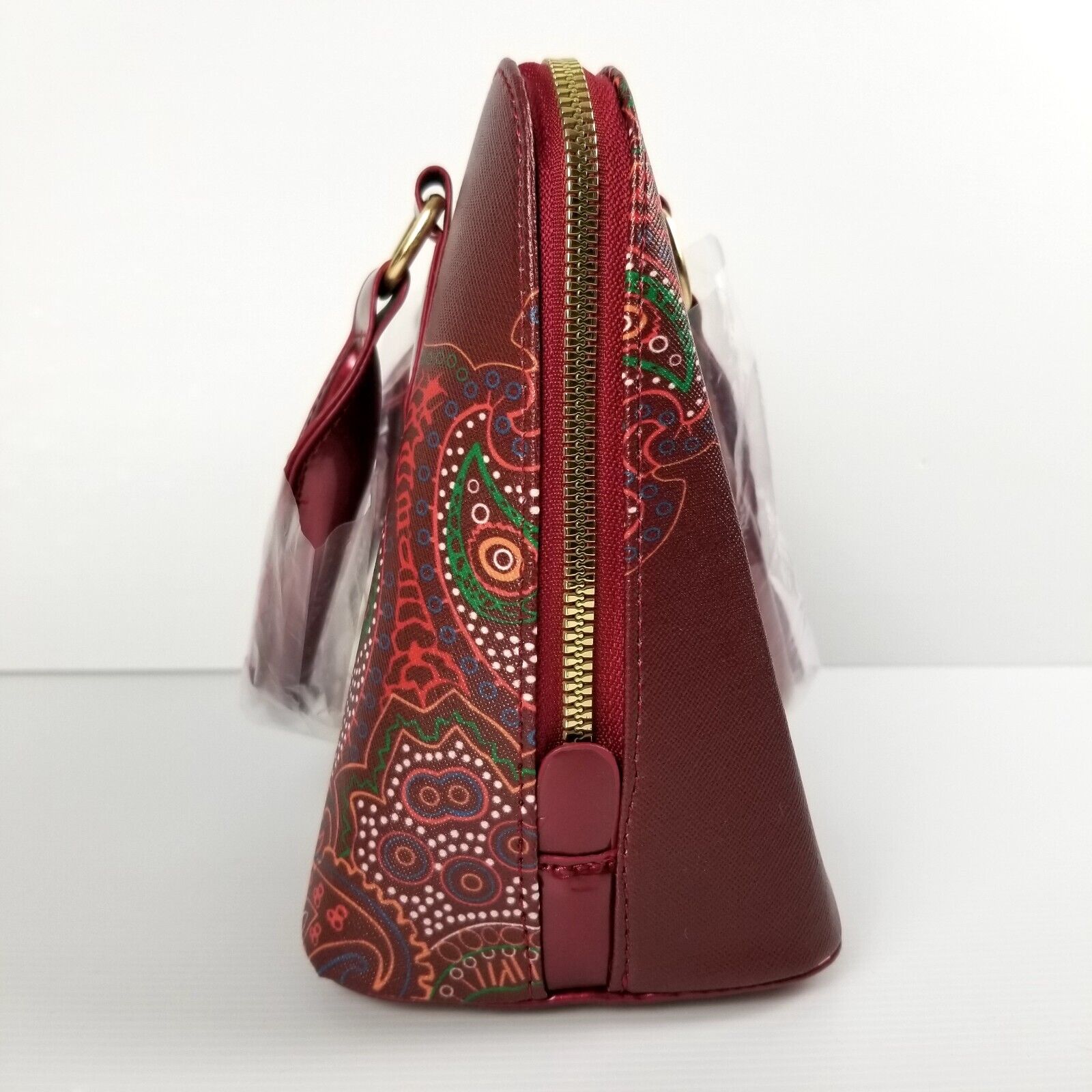 Cherry Red Floral Dotted Indigenous Design Luxury Handbag Purse Shoulder Bag New