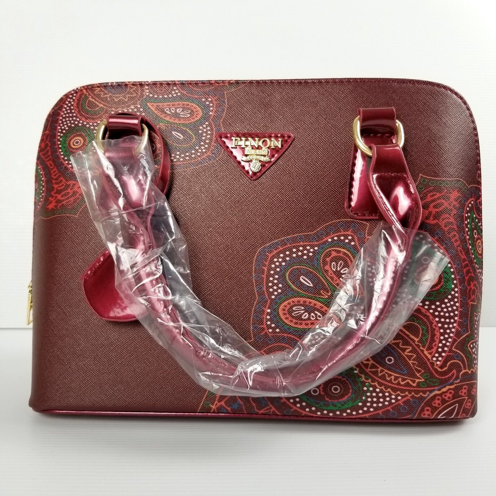 Cherry Red Floral Dotted Indigenous Design Luxury Handbag Purse Shoulder Bag New