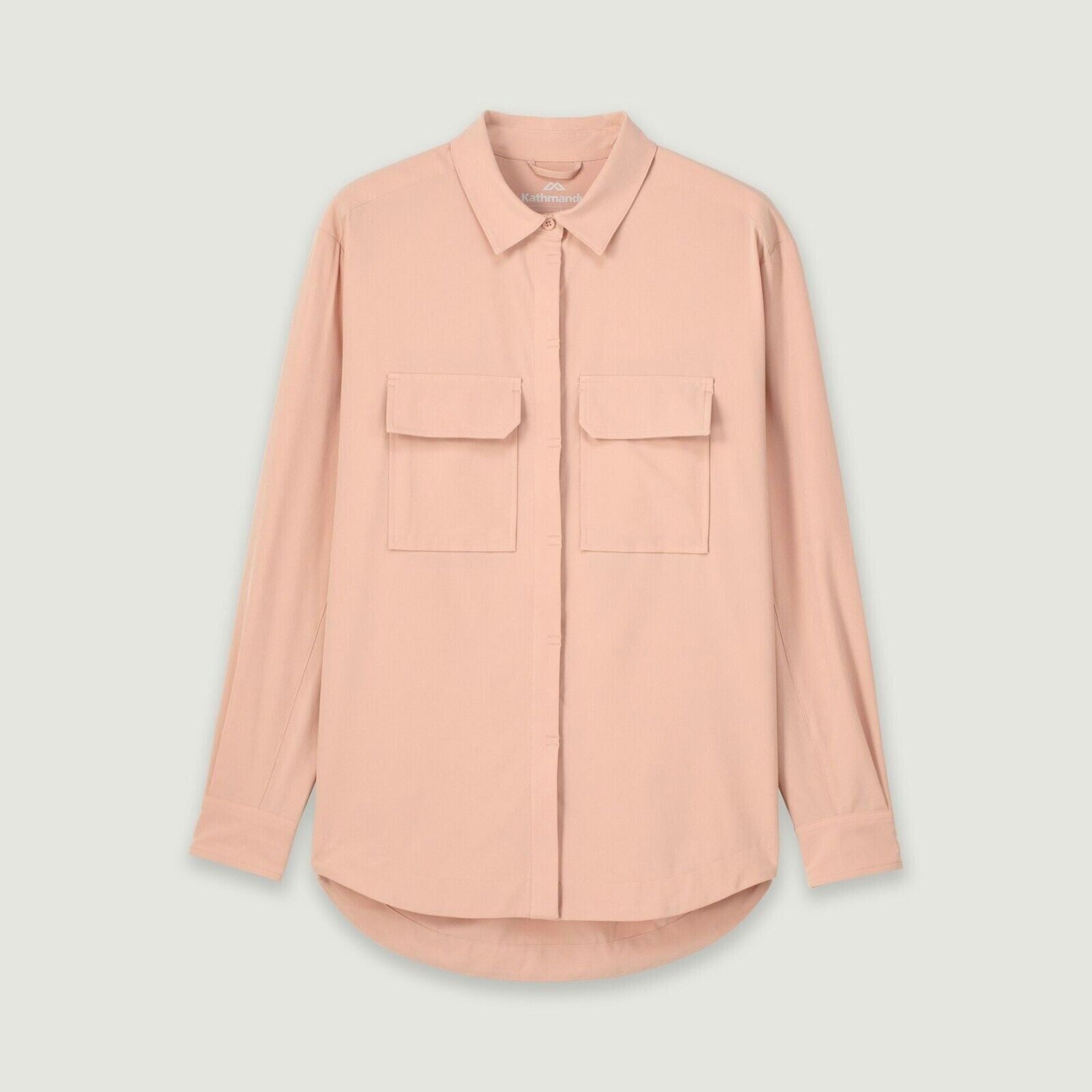 Kathmandu 10 Kamana Woven Shirt Mineral Light Pink Long Sleeve Top Shirt Blouse