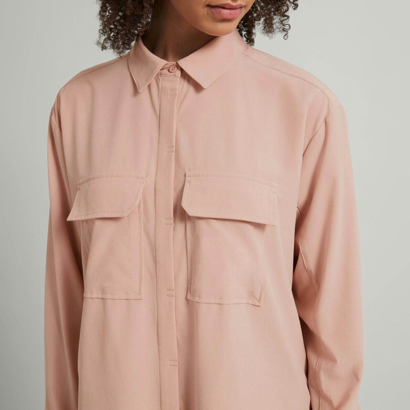 Kathmandu 10 Kamana Woven Shirt Mineral Light Pink Long Sleeve Top Shirt Blouse