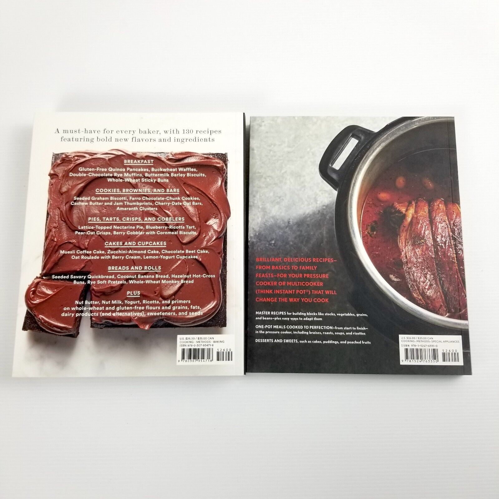 2x Martha Stewart Cookbooks Pressure Cooker & A New Way to Bake Book Bundle Set