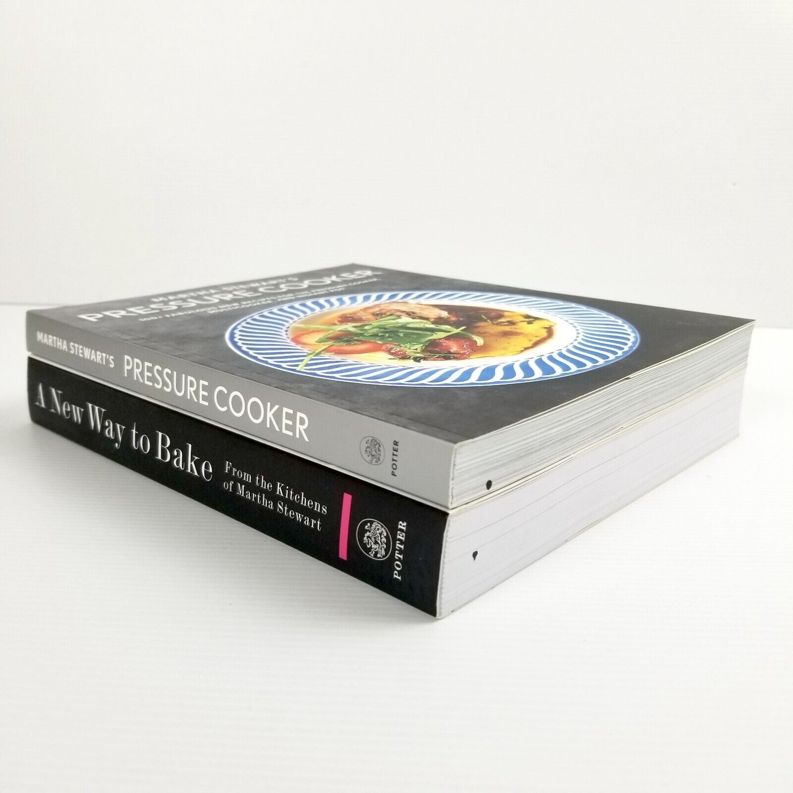 2x Martha Stewart Cookbooks Pressure Cooker & A New Way to Bake Book Bundle Set