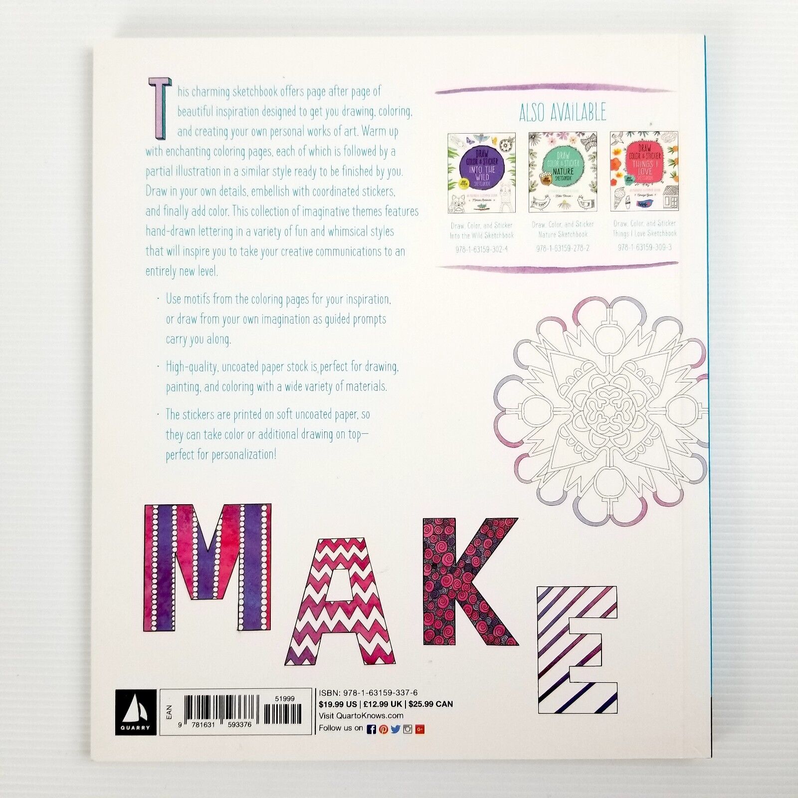 Draw, Color, and Sticker Creative Lettering Sketchbook: An Illustration Journal