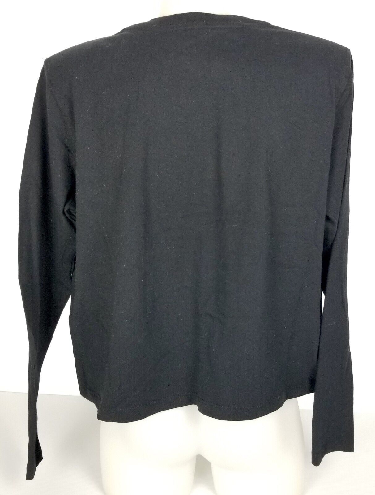 Cotton On Size S Padded Shoulder Long Sleeve Top 100% Cotton 100% Recycled Black