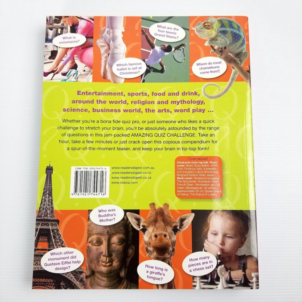 Amazing Quiz Challenge by Reader's Digest (Paperback, 2012) Trivia Brain Teasers