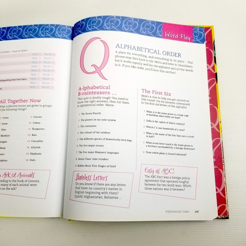 Amazing Quiz Challenge: More than 8000 Questions (Hardcover, 2012) Trivia Brain