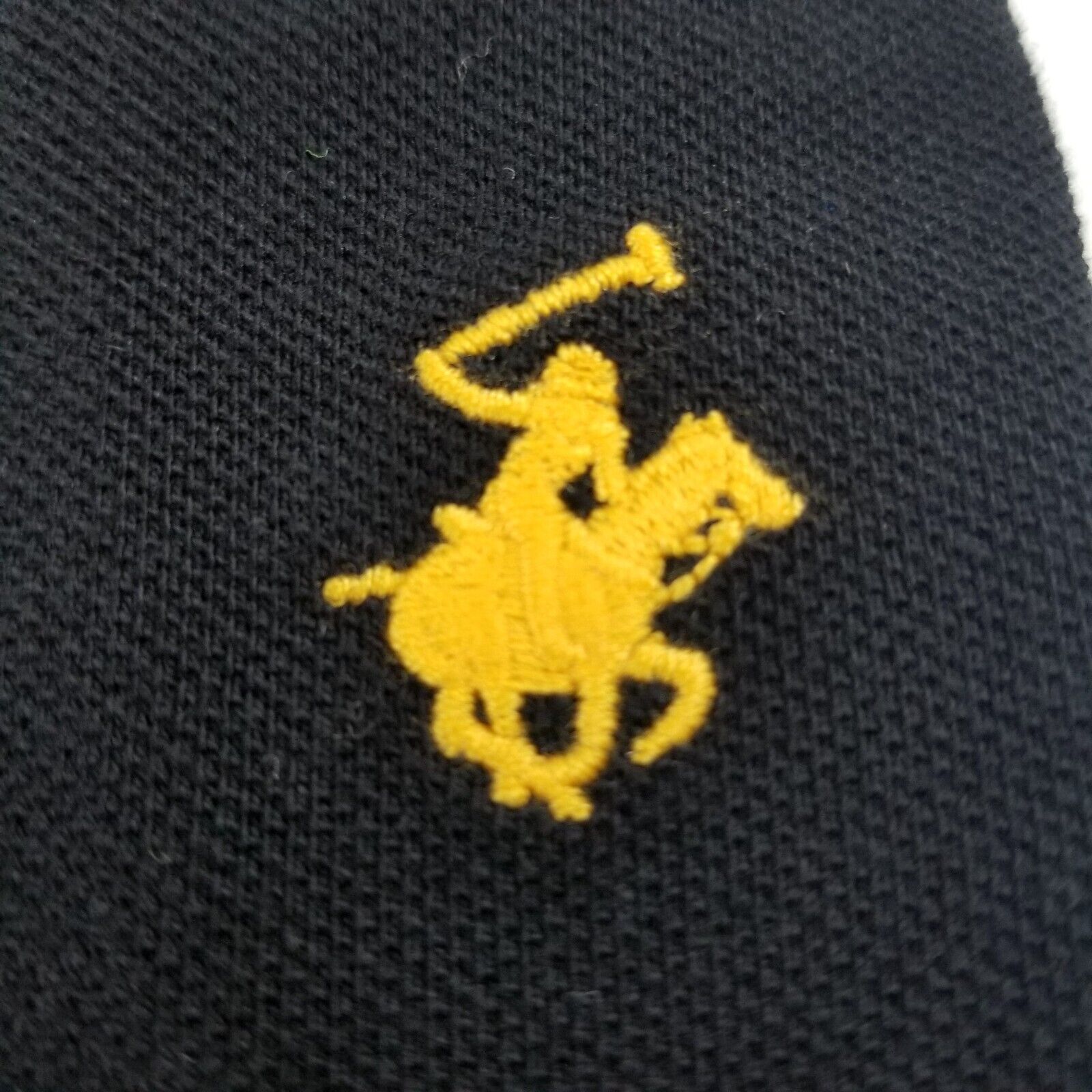 Beverly Hills Polo Club Men's Black Polo Shirt Short Sleeve Button Up Collared