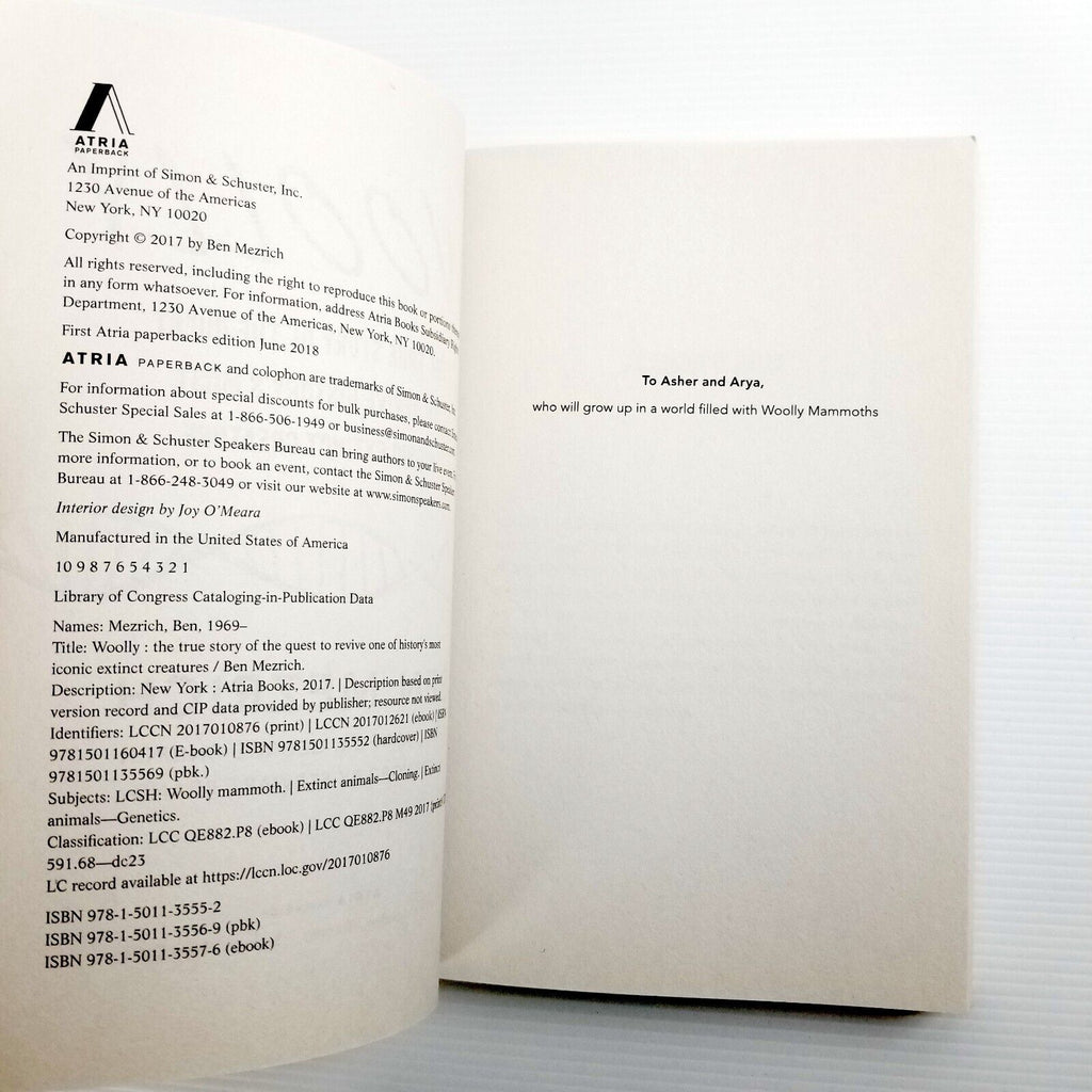 Woolly: The True Story the Quest to Revive History's Most Icon by Ben Mezrich