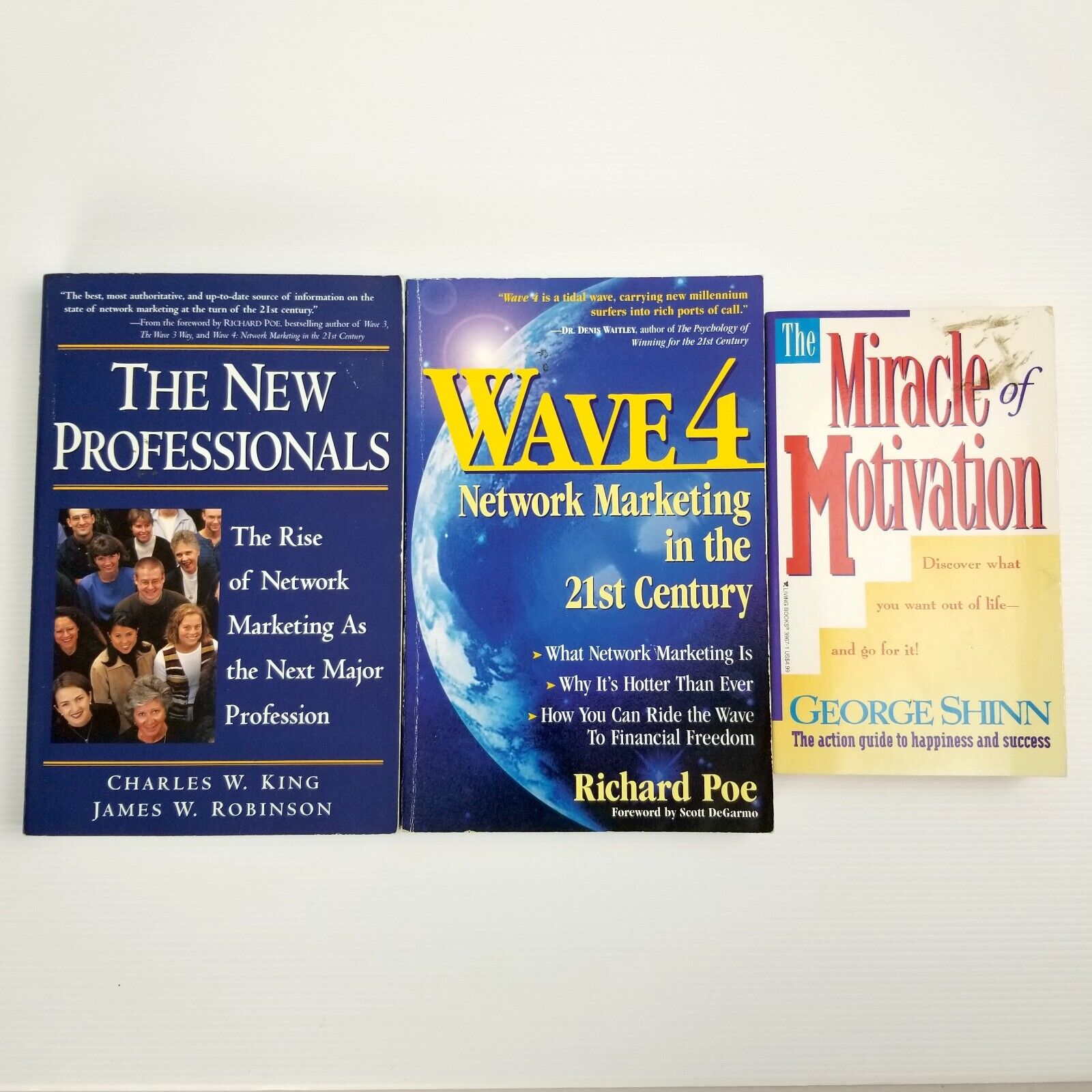 3pk Book Bundle: Network Marketing New Professionals Wave4 Miracle of Motivation