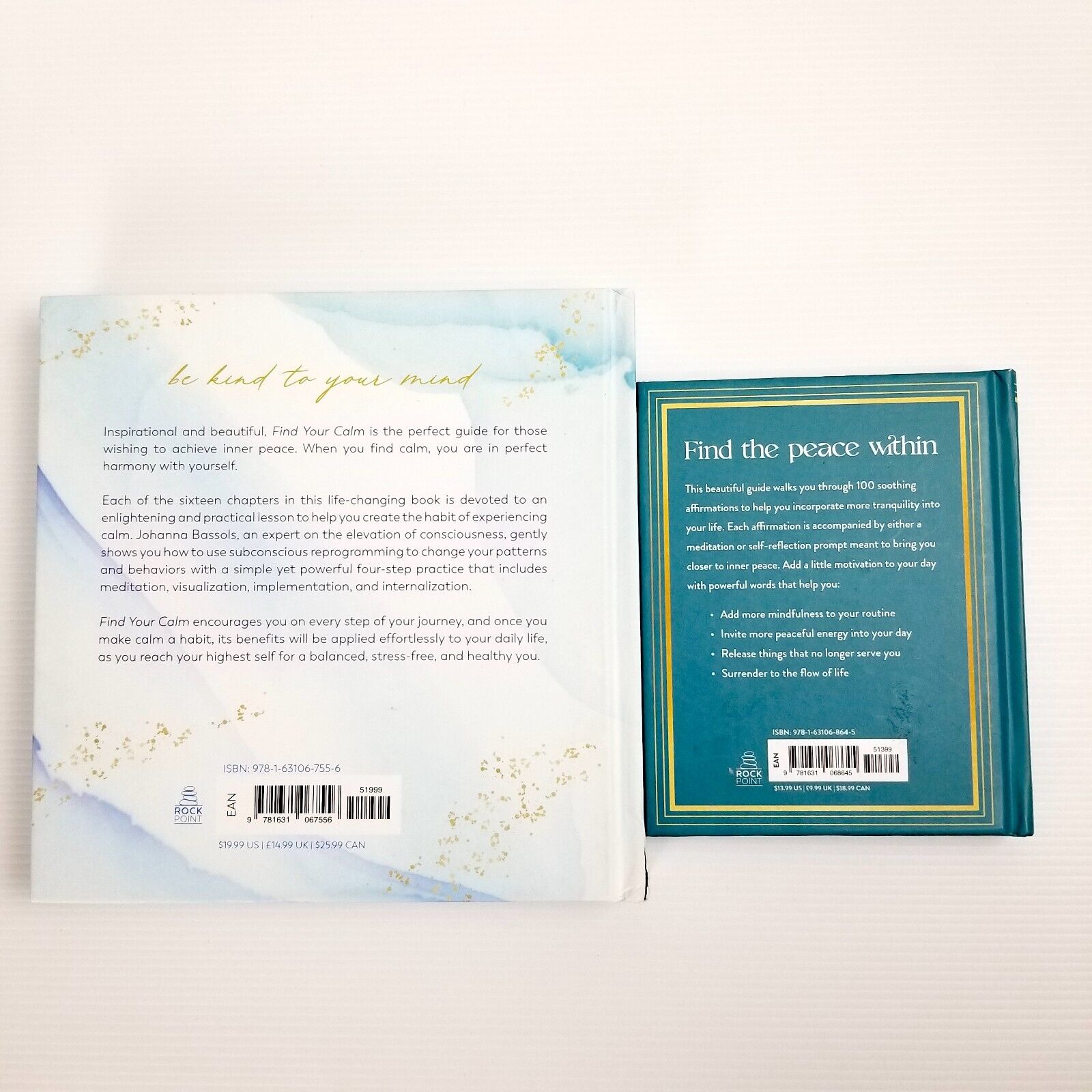 2pk Book Bundle: Calm & Find Your Calm, Hardcover, Mindfulness Wellbeing Peace