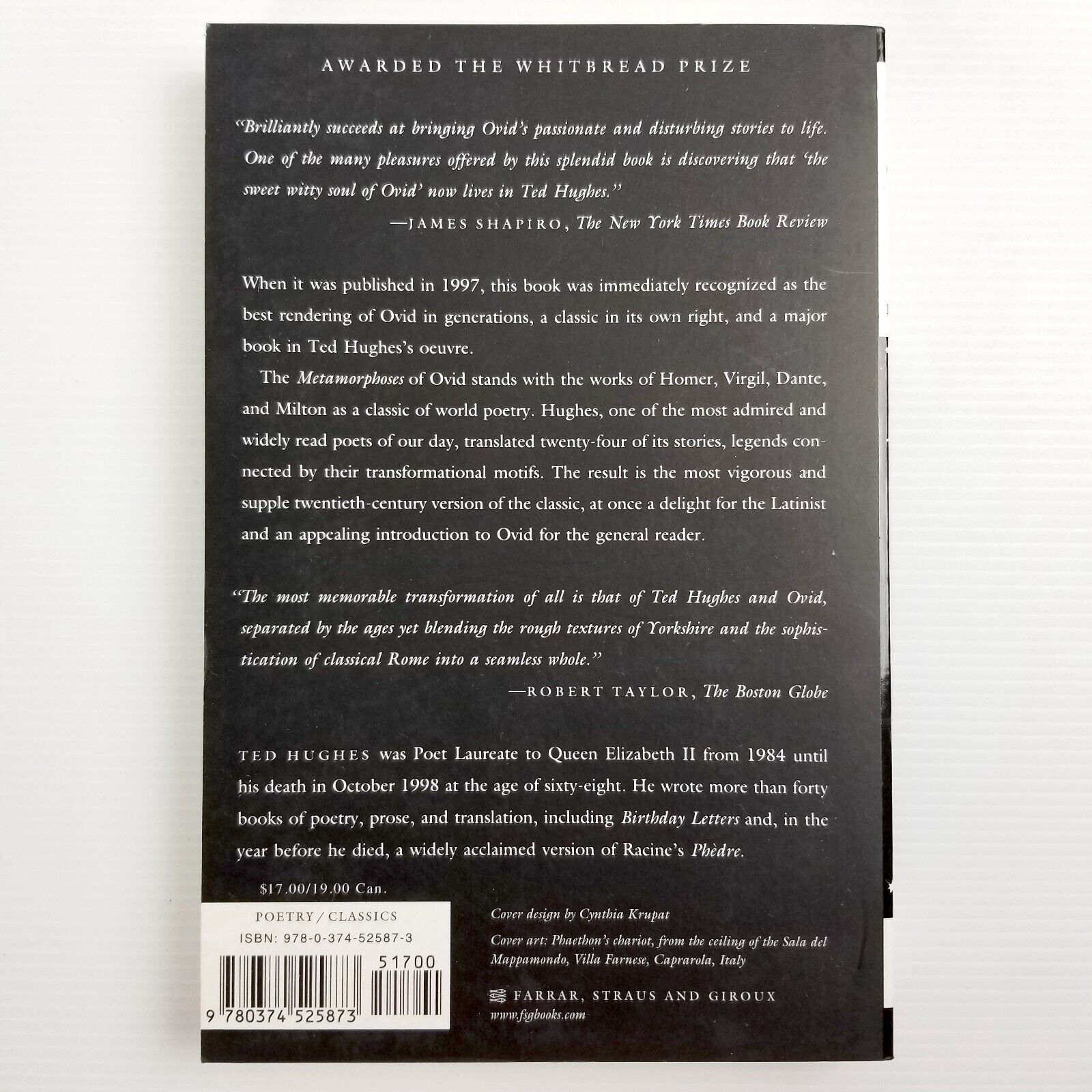 Tales from Ovid: 24 Passages from the Metamorphoses by Ted Hughes Paperback 1999