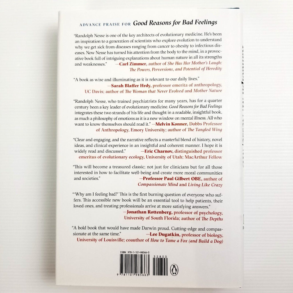 Good Reasons for Bad Feelings by Randolph M. Nesse MD Hardcover 2019 Psychiatry