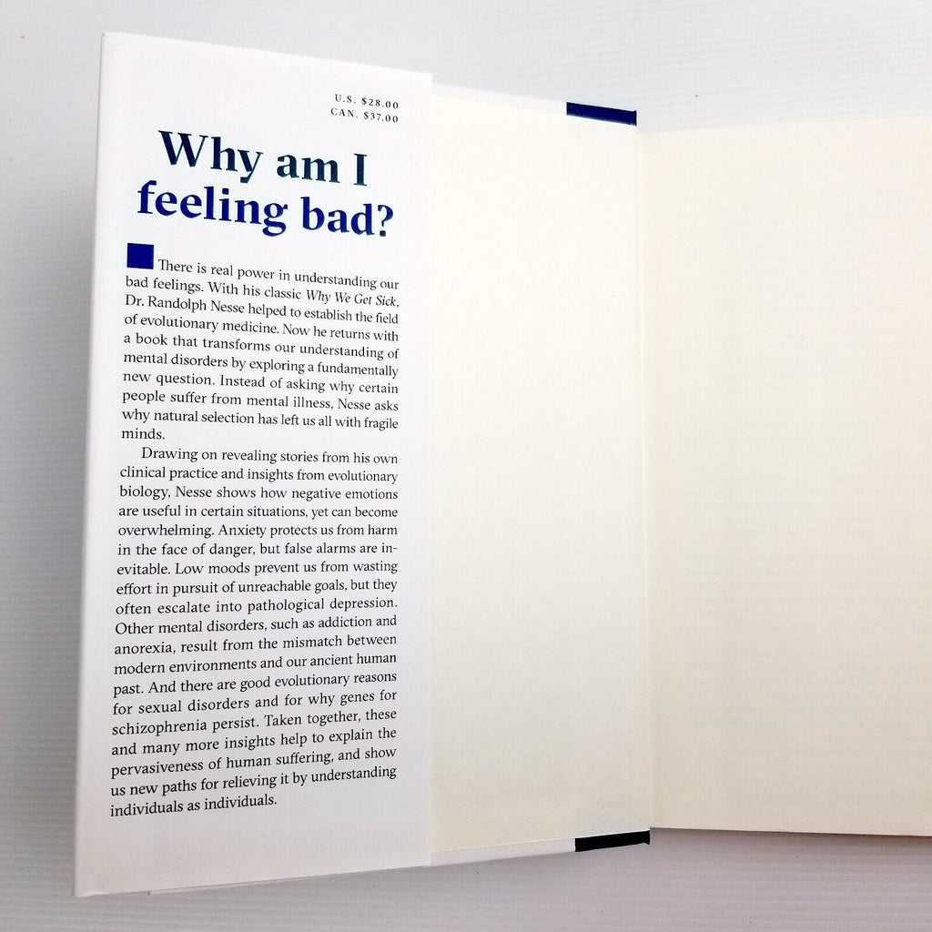 Good Reasons for Bad Feelings by Randolph M. Nesse MD Hardcover 2019 Psychiatry