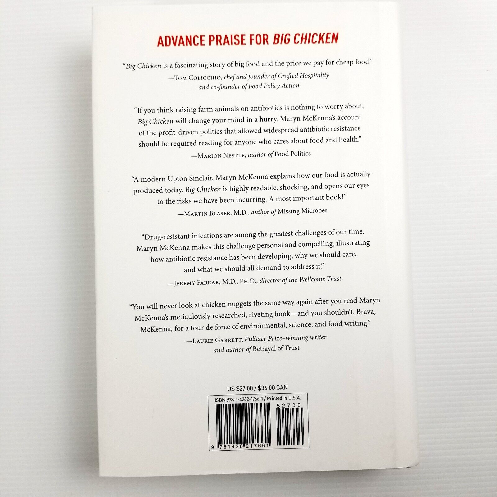 Big Chicken: How Antibiotics Changed Modern Agriculture Maryn McKenna, Hardcover