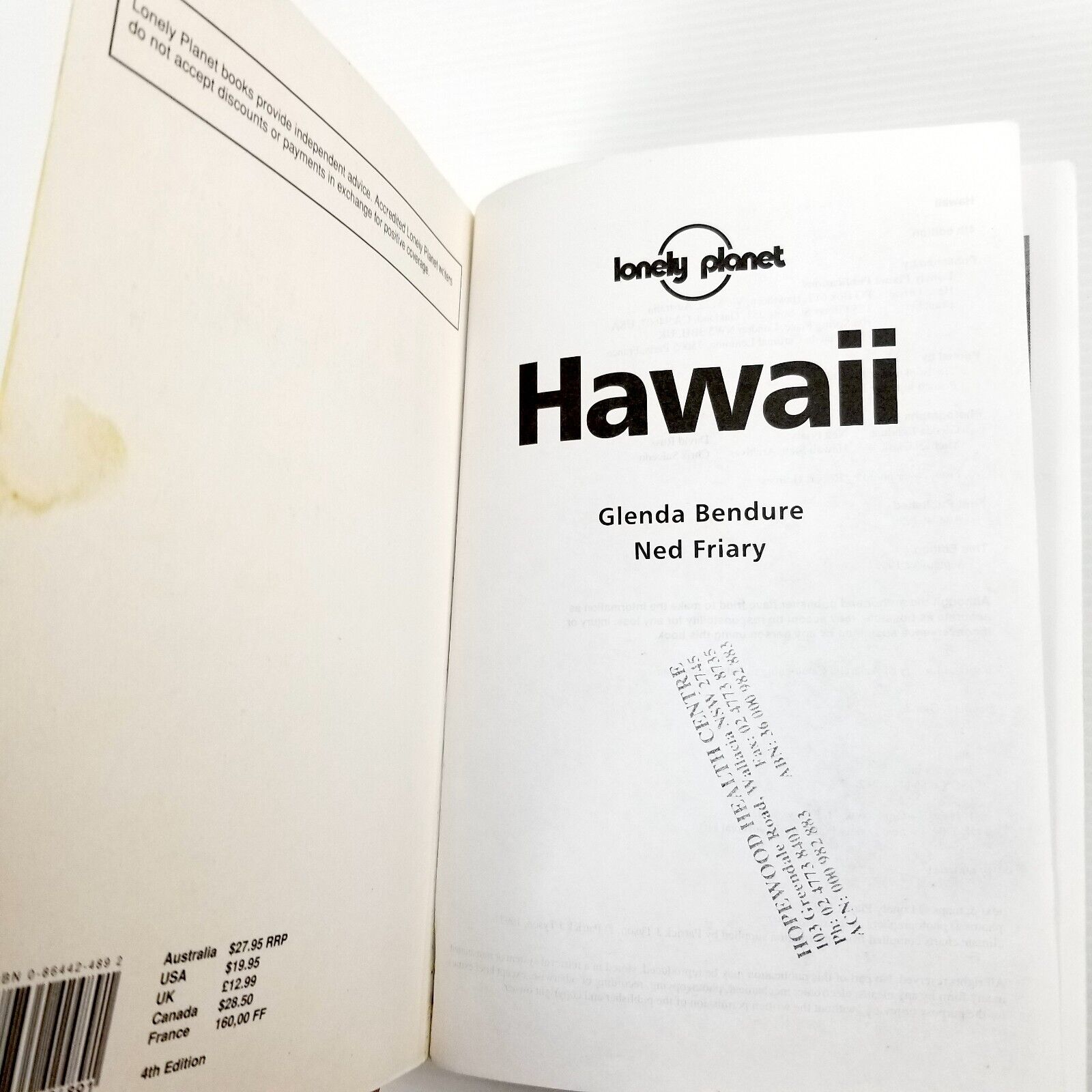 Hawaii Travel Guide Lonely Planet (Paperback, 1997) Portable Illustrated Maps