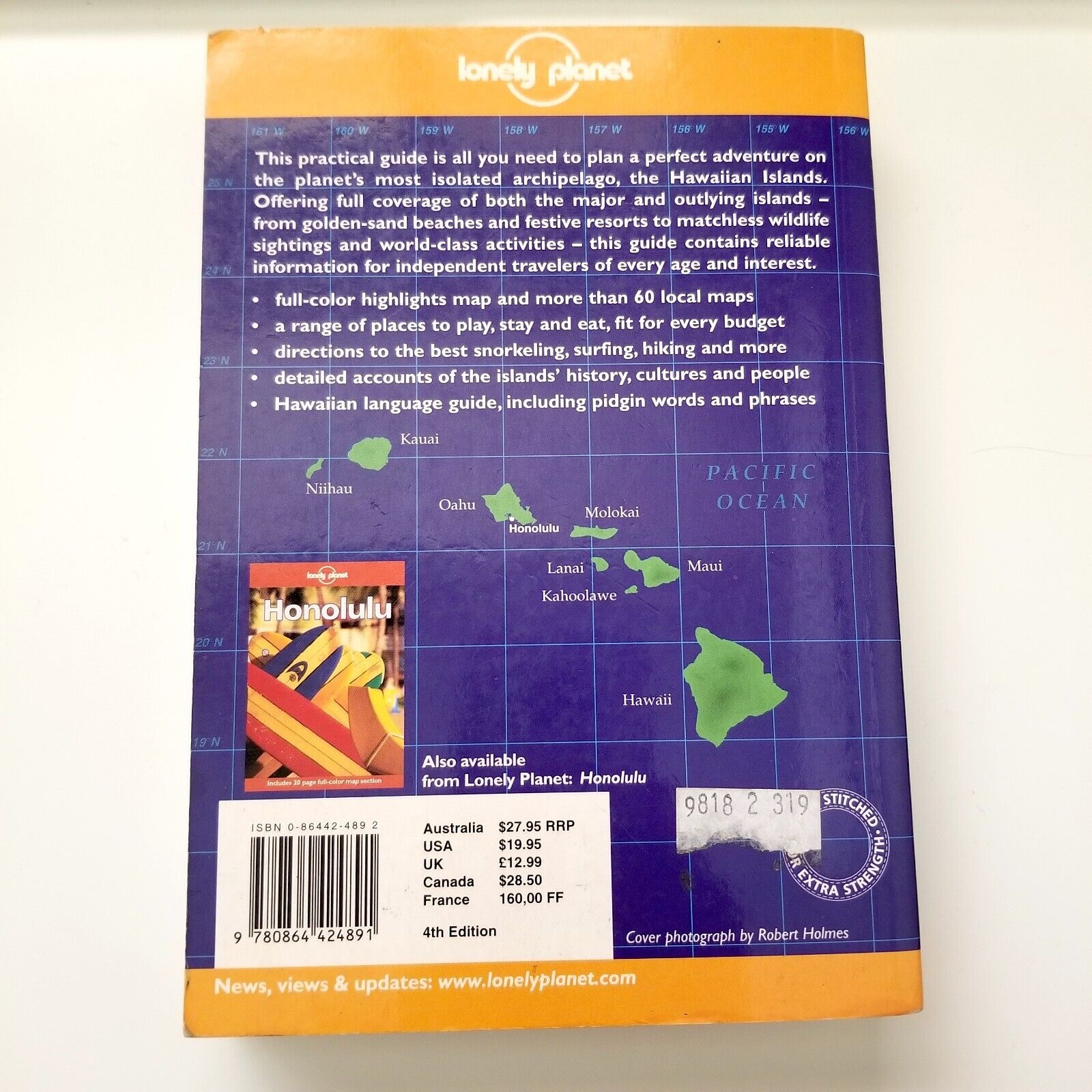 Hawaii Travel Guide Lonely Planet (Paperback, 1997) Portable Illustrated Maps