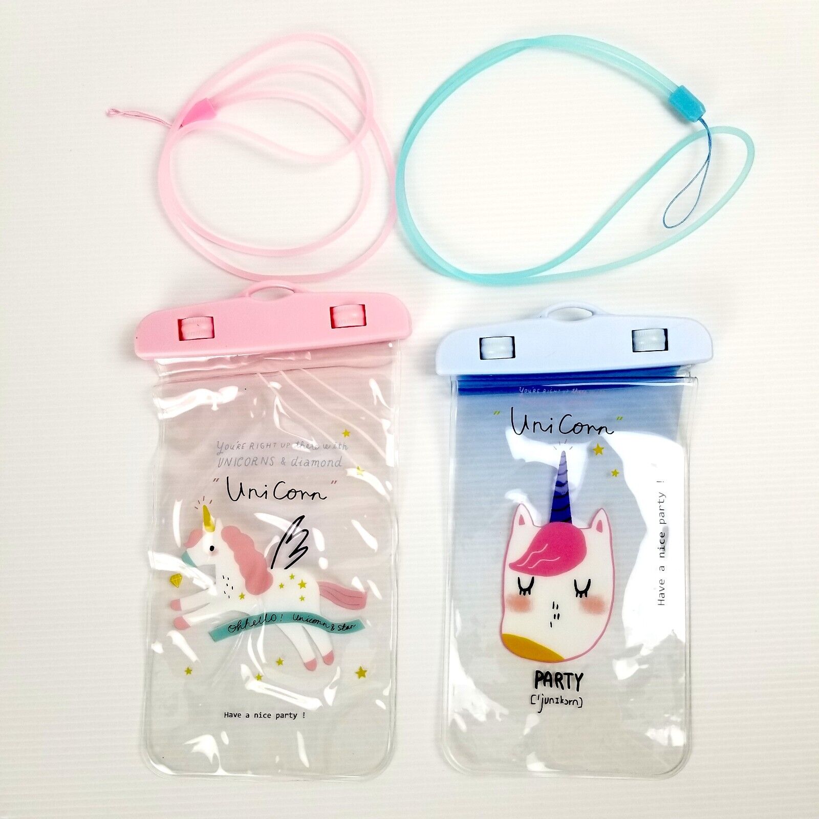 2pc Cute Unicorn Mobile Phone Smartphone Waterproof Pouch Holder Dry Bag Hanging