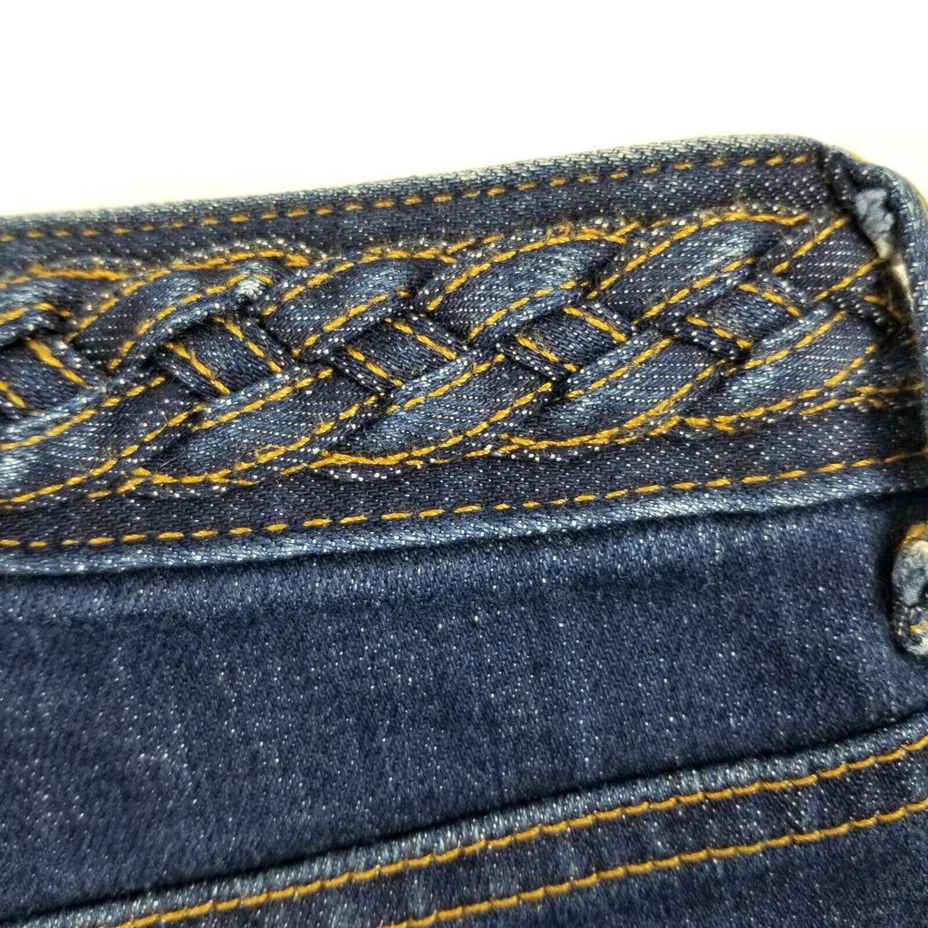 Levi's Women's Size 10 Denim Jean Shorts Dark Wash Blue Braided Belt Hot Pants