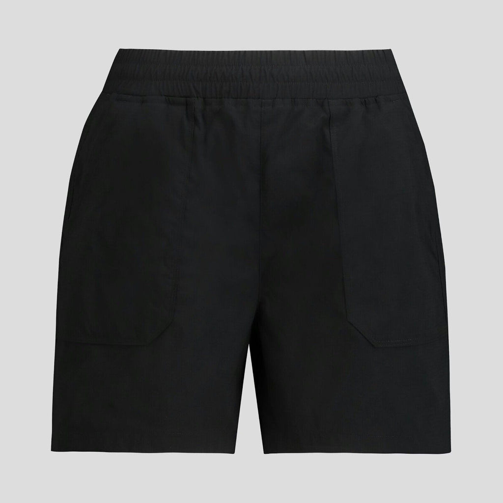 Kathmandu Women's Miro 5" Shorts XS NWT Black Mid-Thigh Pockets Elastic Waist