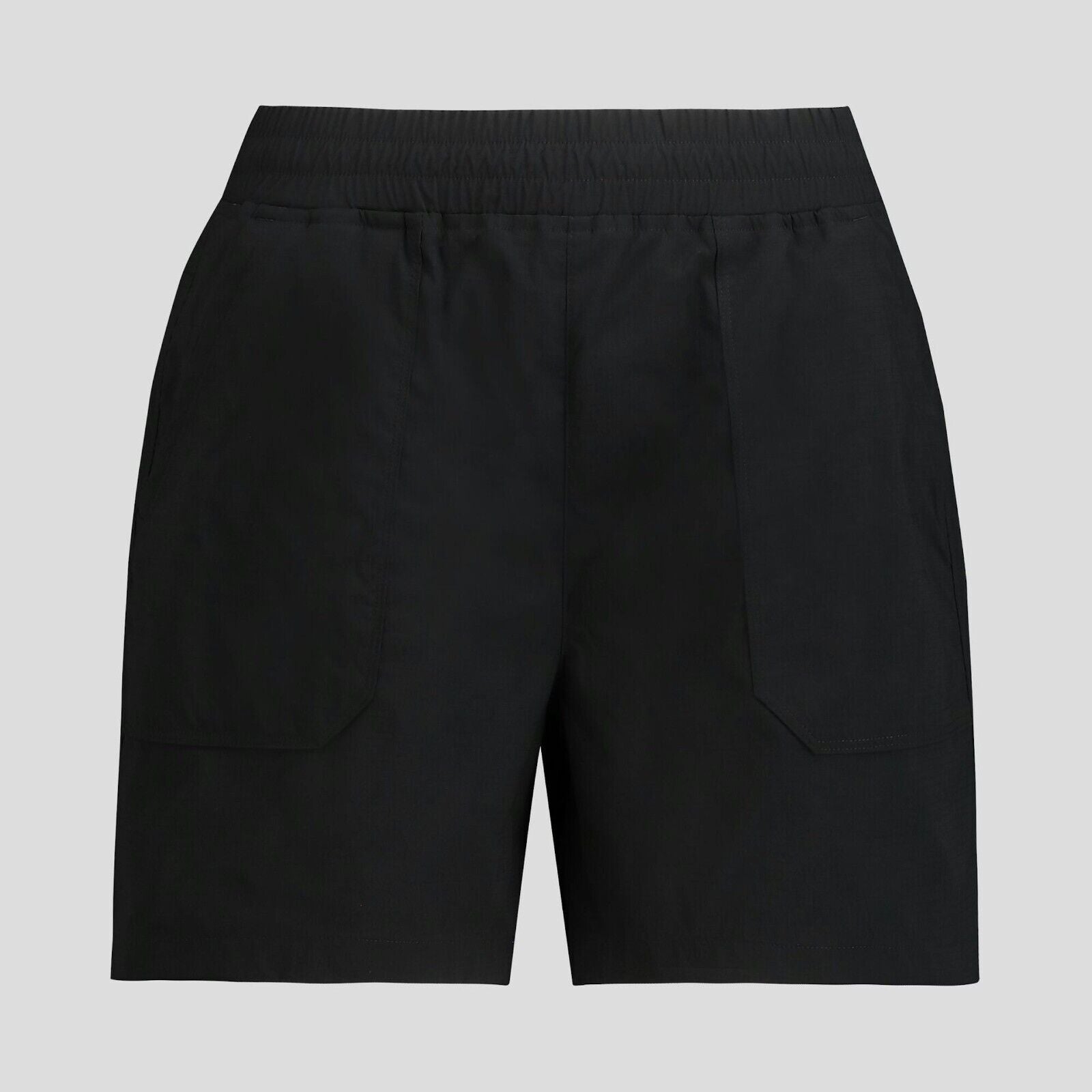 Kathmandu Women's Miro 5" Shorts XS NWT Black Mid-Thigh Pockets Elastic Waist