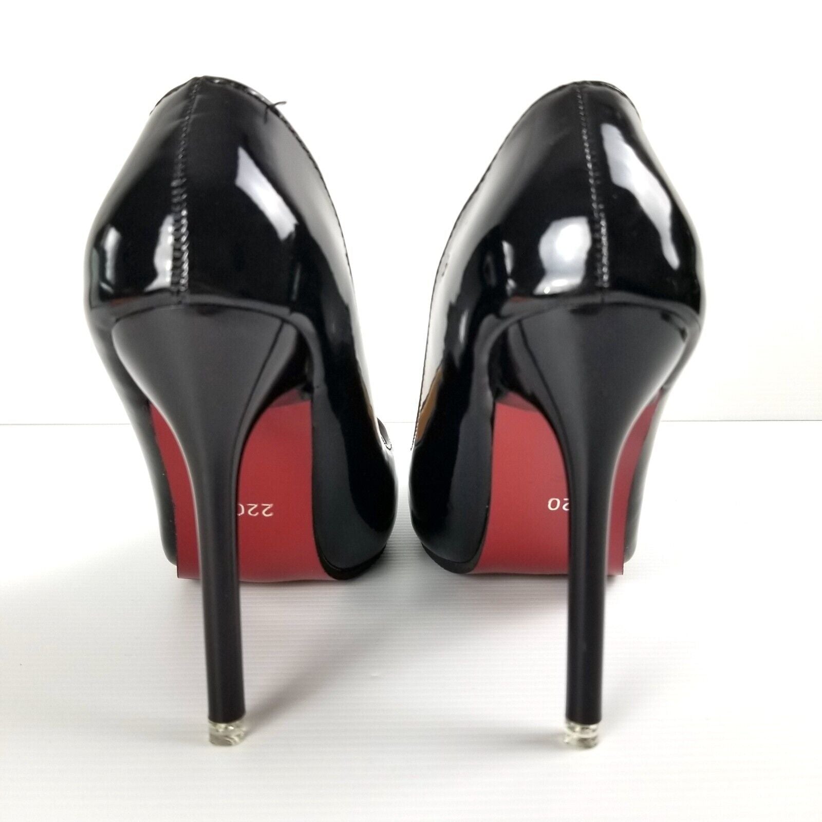 Women's AU 4 Black Patent Leather Pointed Toe Stiletto Heels Elegant Anti-Slip