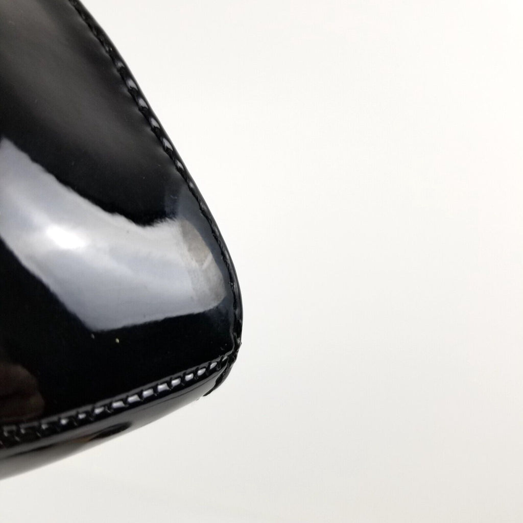 Women's AU 4 Black Patent Leather Pointed Toe Stiletto Heels Elegant Anti-Slip